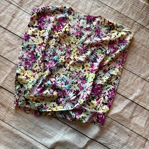 Cabi #5211 Women's Colorful Watercolor Crossover Eden Floral Wrap Blouse Small